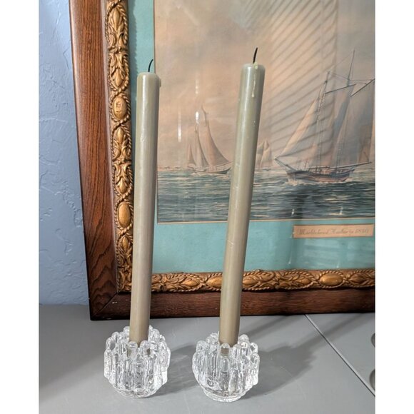 Kosta Boda Goran Warff Crystal Votive Candle Holders Set of 2 - Picture 3 of 16